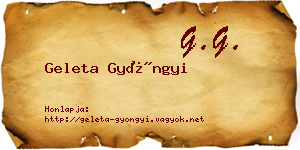 Geleta Gyöngyi névjegykártya